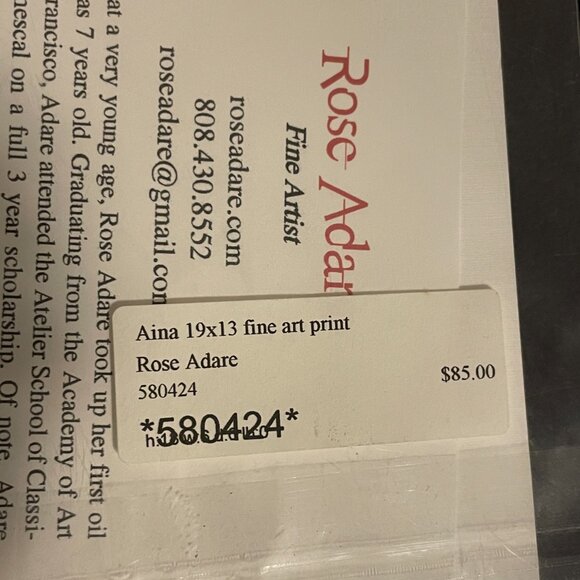 Rose Adare - mahalo Nui Loa - ‘āina (Earth) 19x13 Fine Art Hawaiian Print - Picture 3 of 3